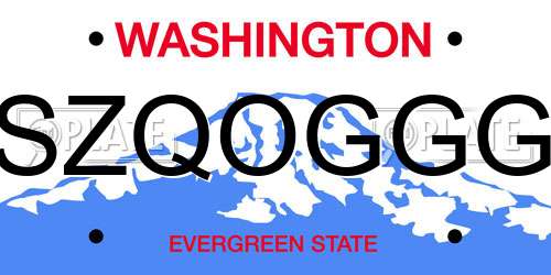 SZQOGGG Washington License Plate