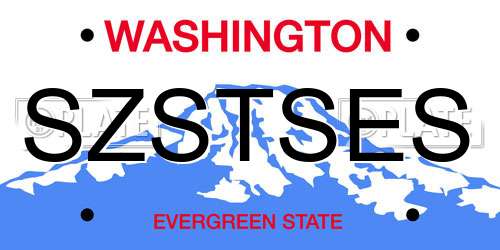 SZSTSES Washington License Plate