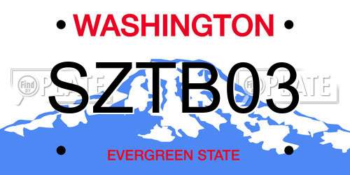 SZTB03 Washington License Plate