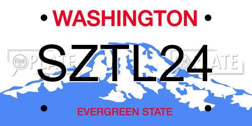 SZTL24 Washington License Plate