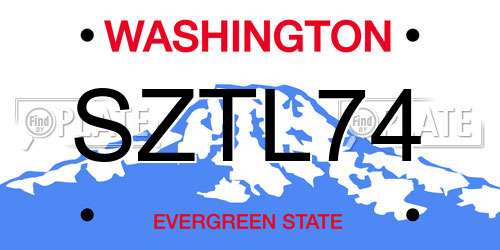 SZTL74 Washington License Plate