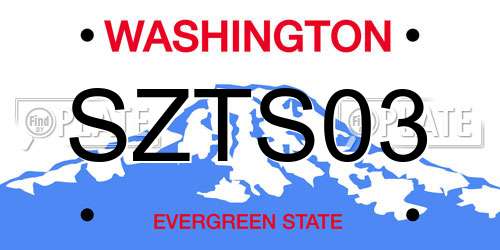 SZTS03 Washington License Plate