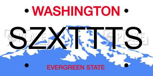 SZXTTTS Washington License Plate