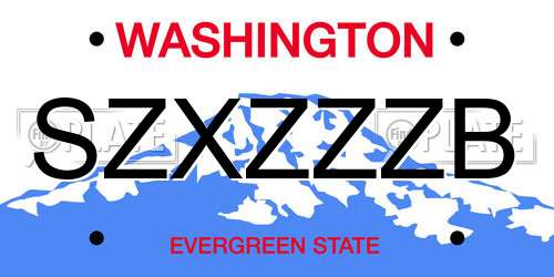 SZXZZZB Washington License Plate