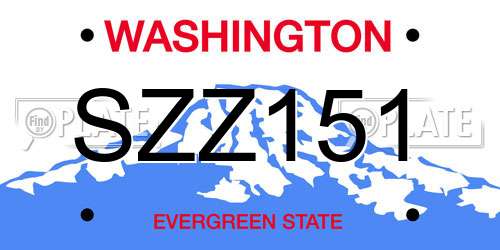 SZZ151 Washington License Plate