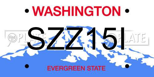 SZZ15I Washington License Plate