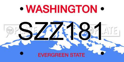 SZZ181 Washington License Plate