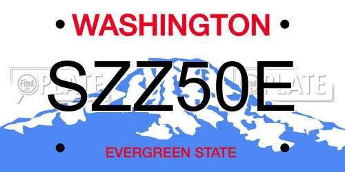 SZZ50E Washington License Plate