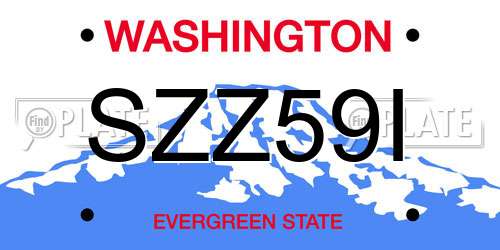 SZZ59I Washington License Plate