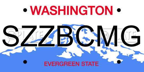 SZZBCMG Washington License Plate