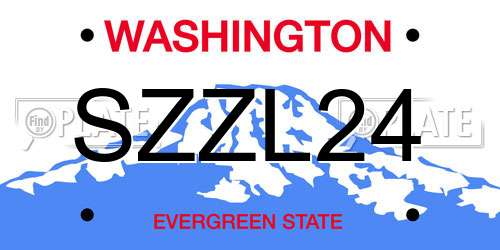 SZZL24 Washington License Plate