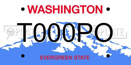 T000PO Washington License Plate