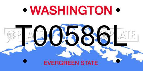 T00586L Washington License Plate