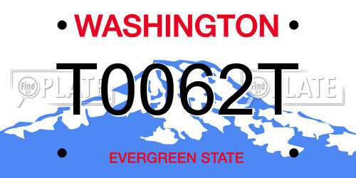 T0062T Washington License Plate