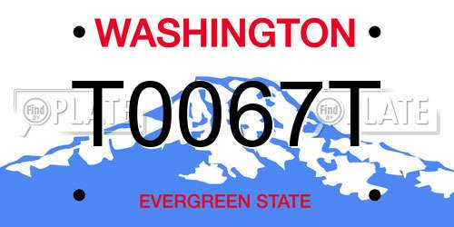 T0067T Washington License Plate