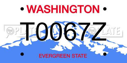 T0067Z Washington License Plate
