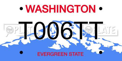 T006TT Washington License Plate