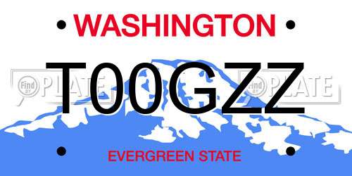 T00GZZ Washington License Plate