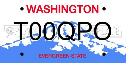 T00QPO Washington License Plate