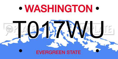 T017WU Washington License Plate