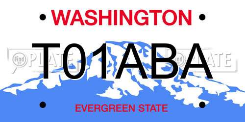 T01ABA Washington License Plate