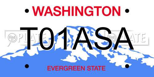 T01ASA Washington License Plate