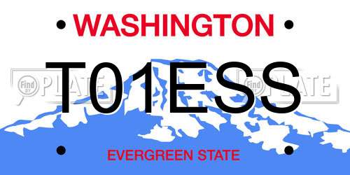 T01ESS Washington License Plate