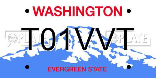 T01VVT Washington License Plate