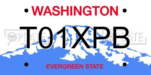 T01XPB Washington License Plate