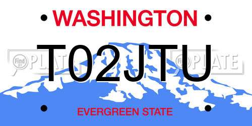 T02JTU Washington License Plate