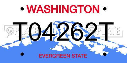 T04262T Washington License Plate