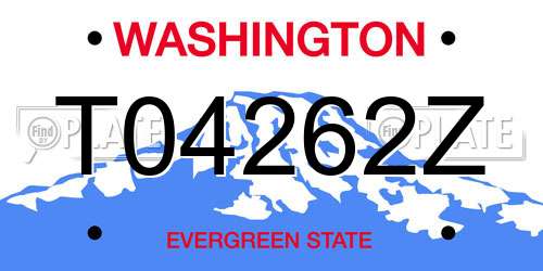 T04262Z Washington License Plate