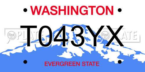 T043YX Washington License Plate