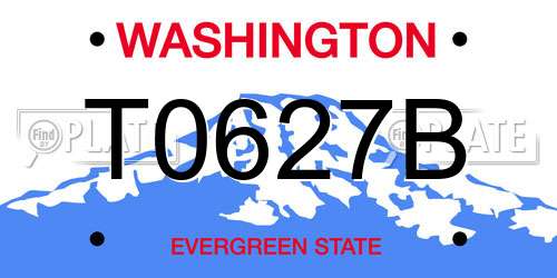 T0627B Washington License Plate