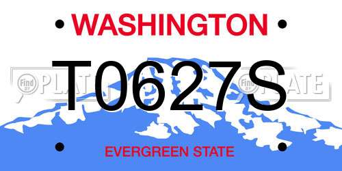 T0627S Washington License Plate