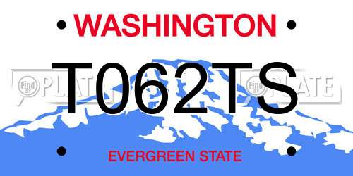 T062TS Washington License Plate