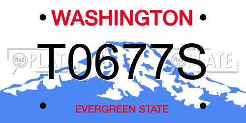 T0677S Washington License Plate