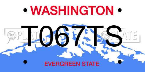 T067TS Washington License Plate