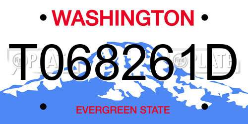 T068261D Washington License Plate