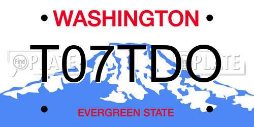 T07TDO Washington License Plate