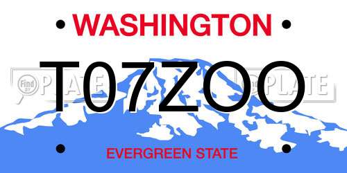 T07ZOO Washington License Plate