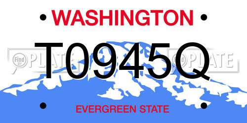 T0945Q Washington License Plate
