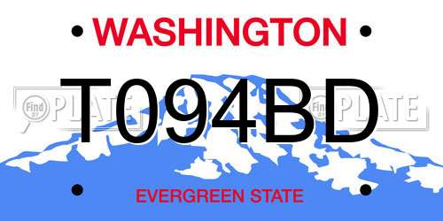 T094BD Washington License Plate