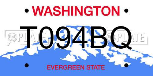 T094BQ Washington License Plate