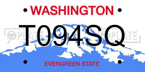 T094SQ Washington License Plate