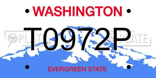 T0972P Washington License Plate