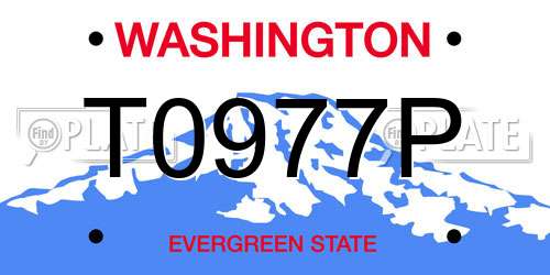 T0977P Washington License Plate