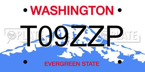 T09ZZP Washington License Plate