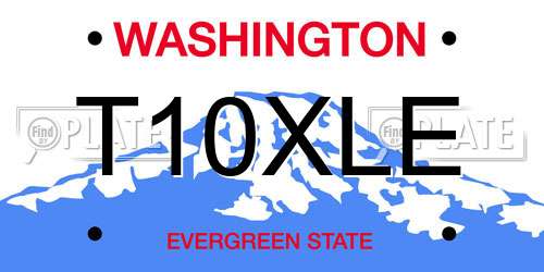 T10XLE Washington License Plate