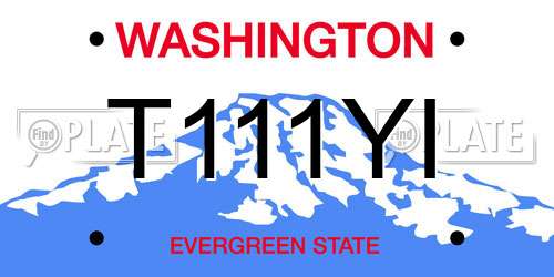 T111YI Washington License Plate
